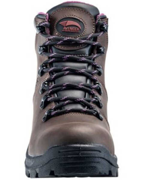 Image #4 - Avenger Women's Builder Mid Waterproof Lace-Up Work Boots - Soft Toe, Brown, hi-res