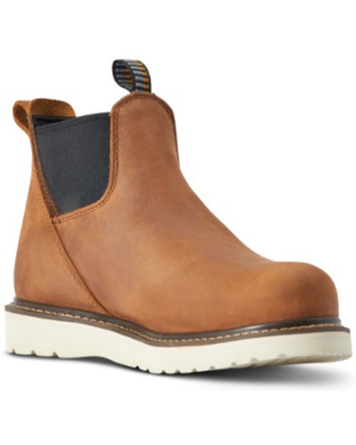 Image #1 - Ariat Women's Rebar Wedge Chelsea H20 Pull On Work Boots - Composite Toe, Brown, hi-res