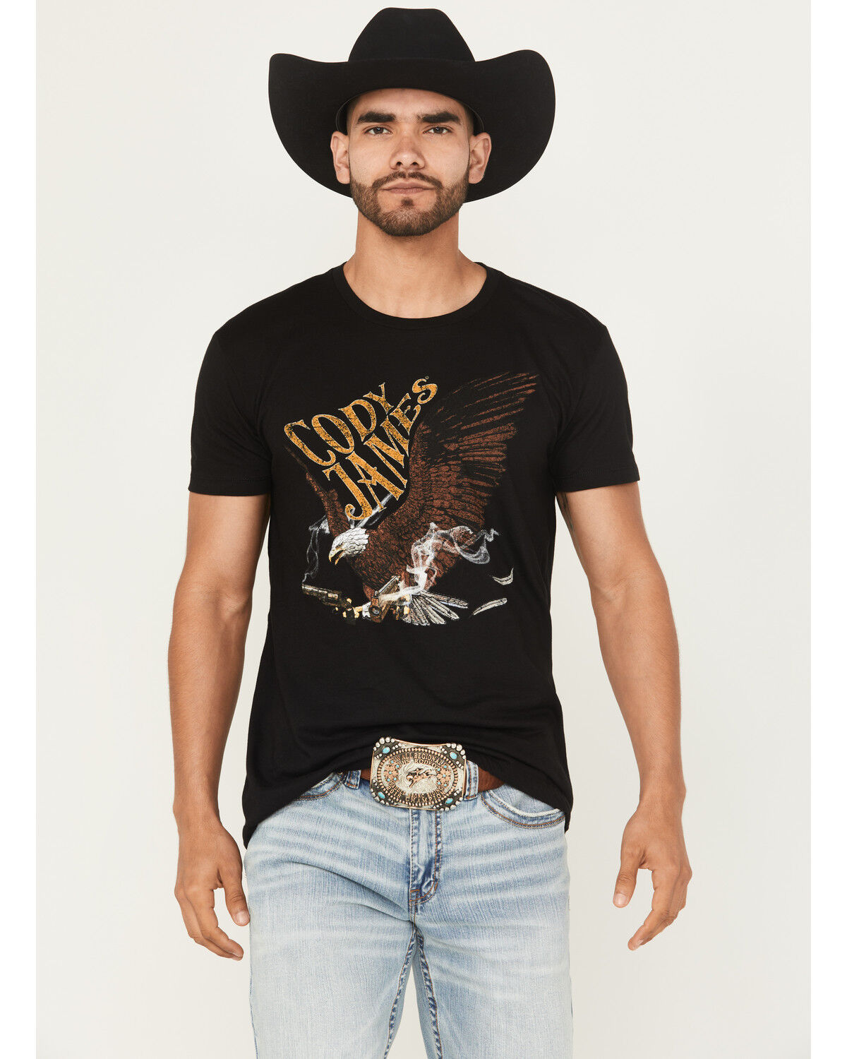 Image #1 - Cody James Men's Guns Blazin Short Sleeve Graphic T-Shirt, Black, hi-res