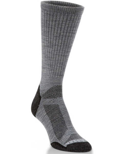 Image #1 - Crescent Sock Men's Merino Wool Lightweight Gray Crew Socks, Grey, hi-res