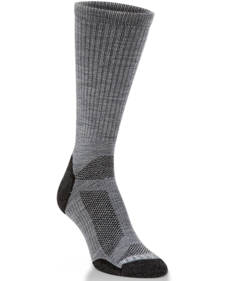 Crescent Sock Men's Merino Wool Lightweight Grey Crew Socks, Grey, hi-res