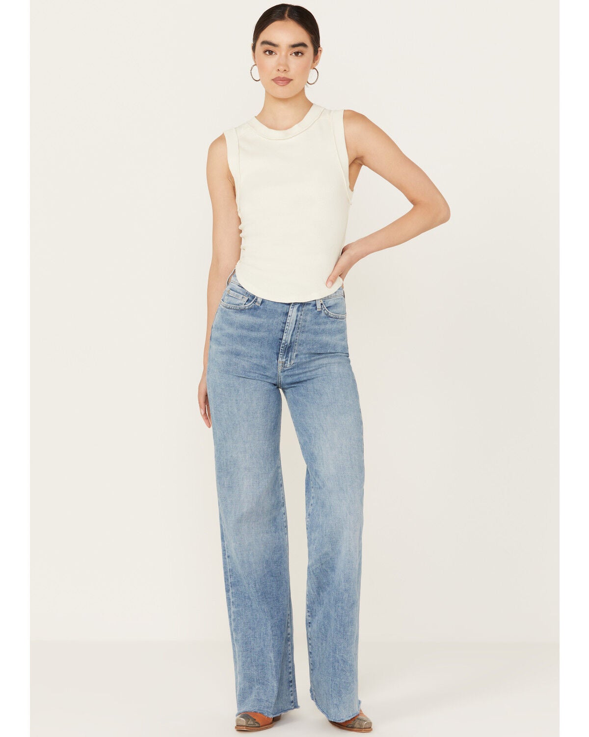 7 For All Mankind Women's Medium Wash Bailly Ultra High Rise Jo Trousers, Medium Wash, hi-res