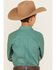 Image #4 - Cinch Boys' Solid Long Sleeve Button-Down Western Shirt, Green, hi-res