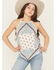 Image #1 - Rock & Roll Denim Girls' Scarf Print Tank, Natural, hi-res