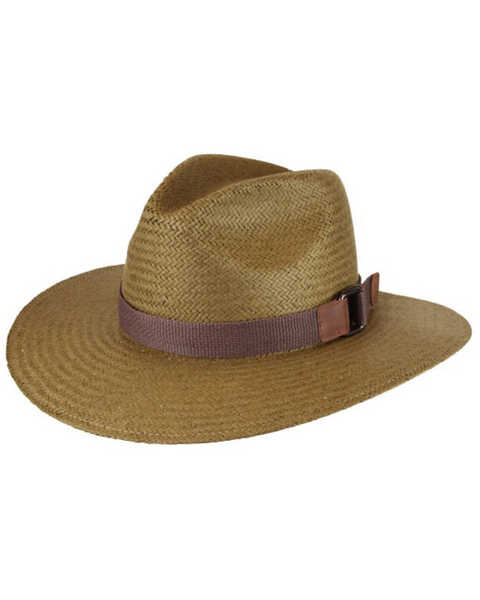 Bailey Men's Bog Quade Raindura Outback Straw Western Fashion Hat , Brown, hi-res