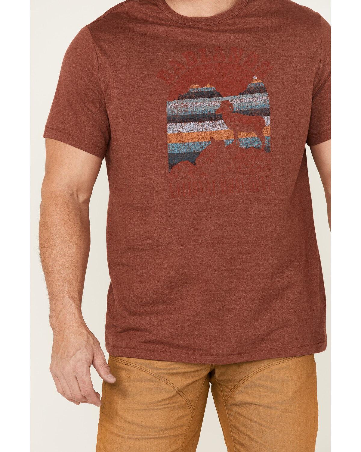 Image #3 - Brothers and Sons Men's Badlands National Monument Graphic Red Short Sleeve T-Shirt, Red, hi-res