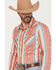 Image #2 - Panhandle Slim Men's Southwestern Striped Long Sleeve Pearl Snap Western Shirt, Red, hi-res