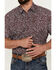 Image #2 - Rodeo Clothing Men's Paisley Print Short Sleeve Snap Western Shirt, Maroon, hi-res