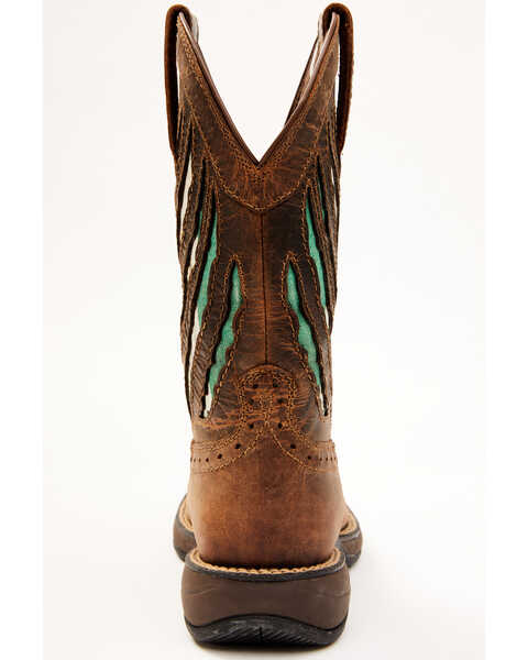 Image #5 - Shyanne Women's Xero Gravity Lite Mexican Flag Western Performance Boots - Broad Square Toe, Brown, hi-res