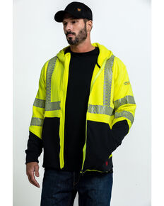 Ariat Men's FR Hi-Vis Full Zip Work Hooded Jacket , Bright Yellow, hi-res