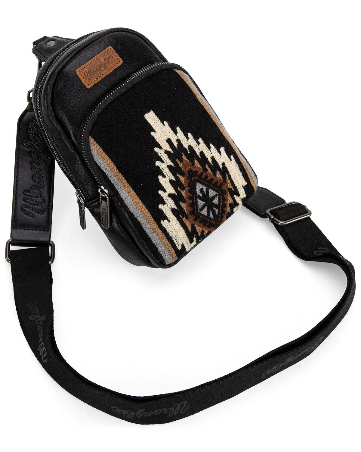 Image #3 - Wrangler Women's Daenery's Winter Southwestern Knitted Sling Bag, Black, hi-res