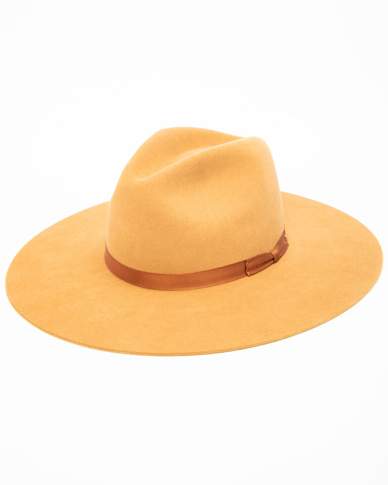 Rodeo King Women's 7X Tracker Pinch Front Fur Felt Hat , Camel, hi-res