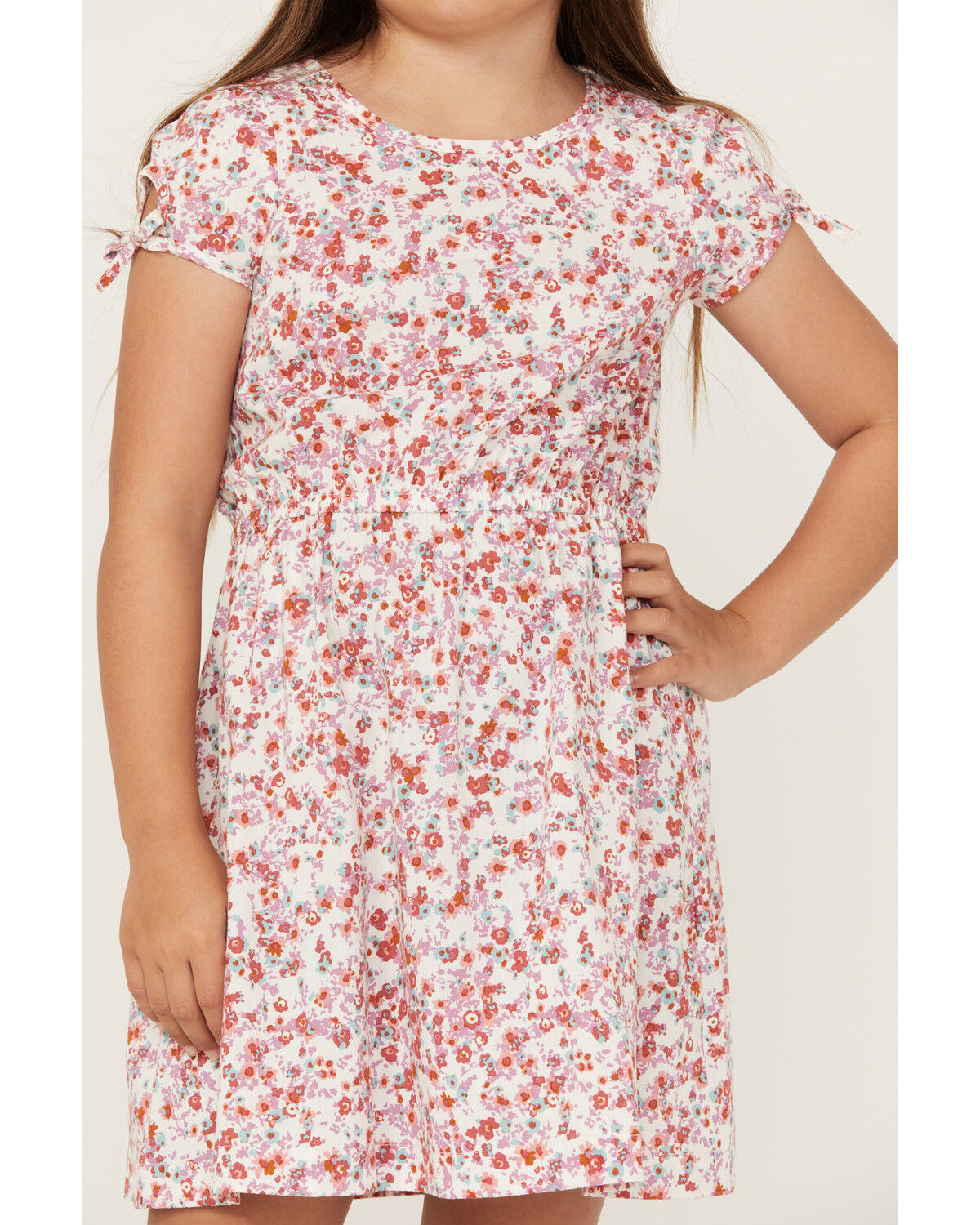 Image #3 - Shyanne Girls' Ditsy Printed Mini Dress, Ivory, hi-res