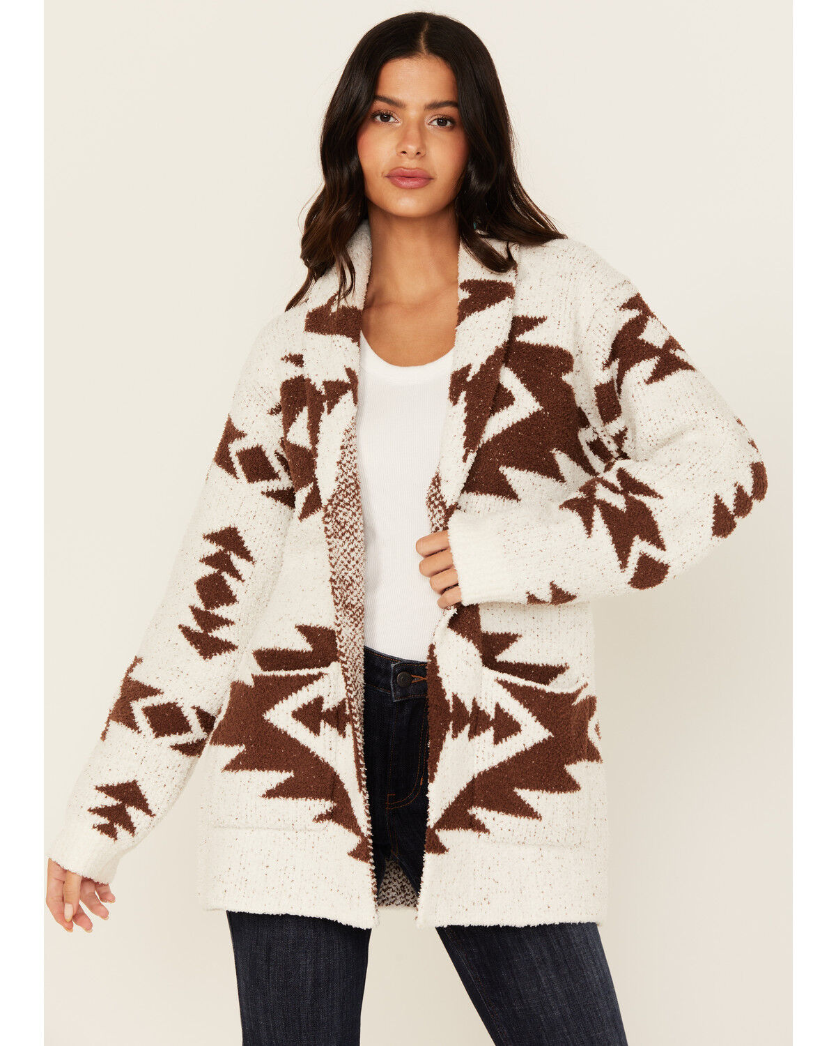 Image #1 - Idyllwind Women's Hanover Fluffy Knit Cardigan, Ivory, hi-res
