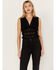 Image #2 - Beyond The Radar Women's Mesh Shirred Tank, Black, hi-res