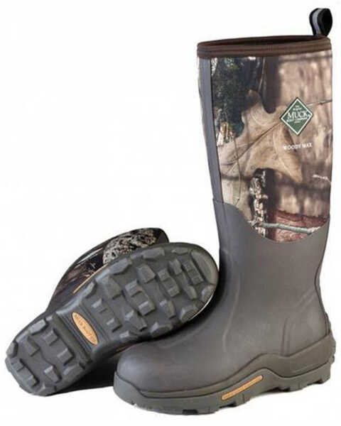 Muck Boots Men's Woody Max Rubber Boots - Round Toe, Camouflage, hi-res