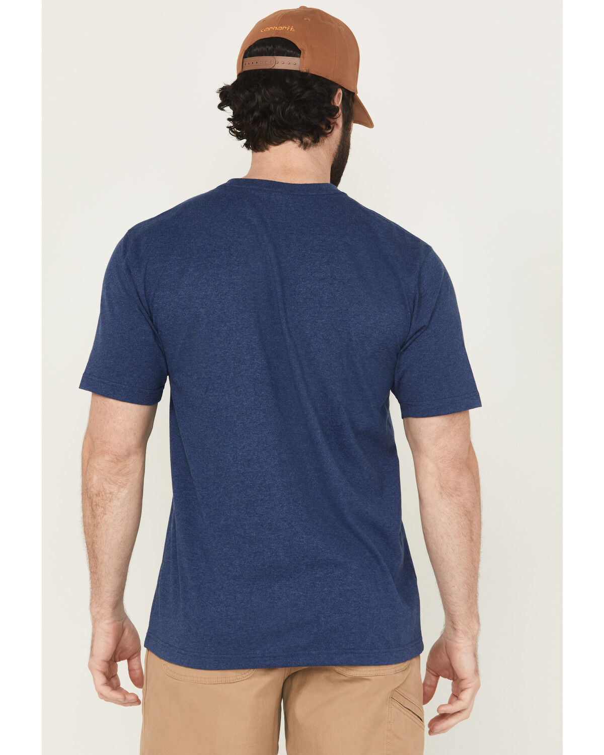 Image #4 - Carhartt Men's Loose Fit Heavyweight Short Sleeve Pocket Work T-Shirt, Heather Blue, hi-res
