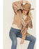 Image #1 - Saints & Hearts Women's Faux Fringe Suede Button-Down Jacket, Beige, hi-res