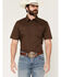Image #1 - Gibson Trading Co Men's Solid Short Sleeve Snap Western Shirt, Dark Brown, hi-res