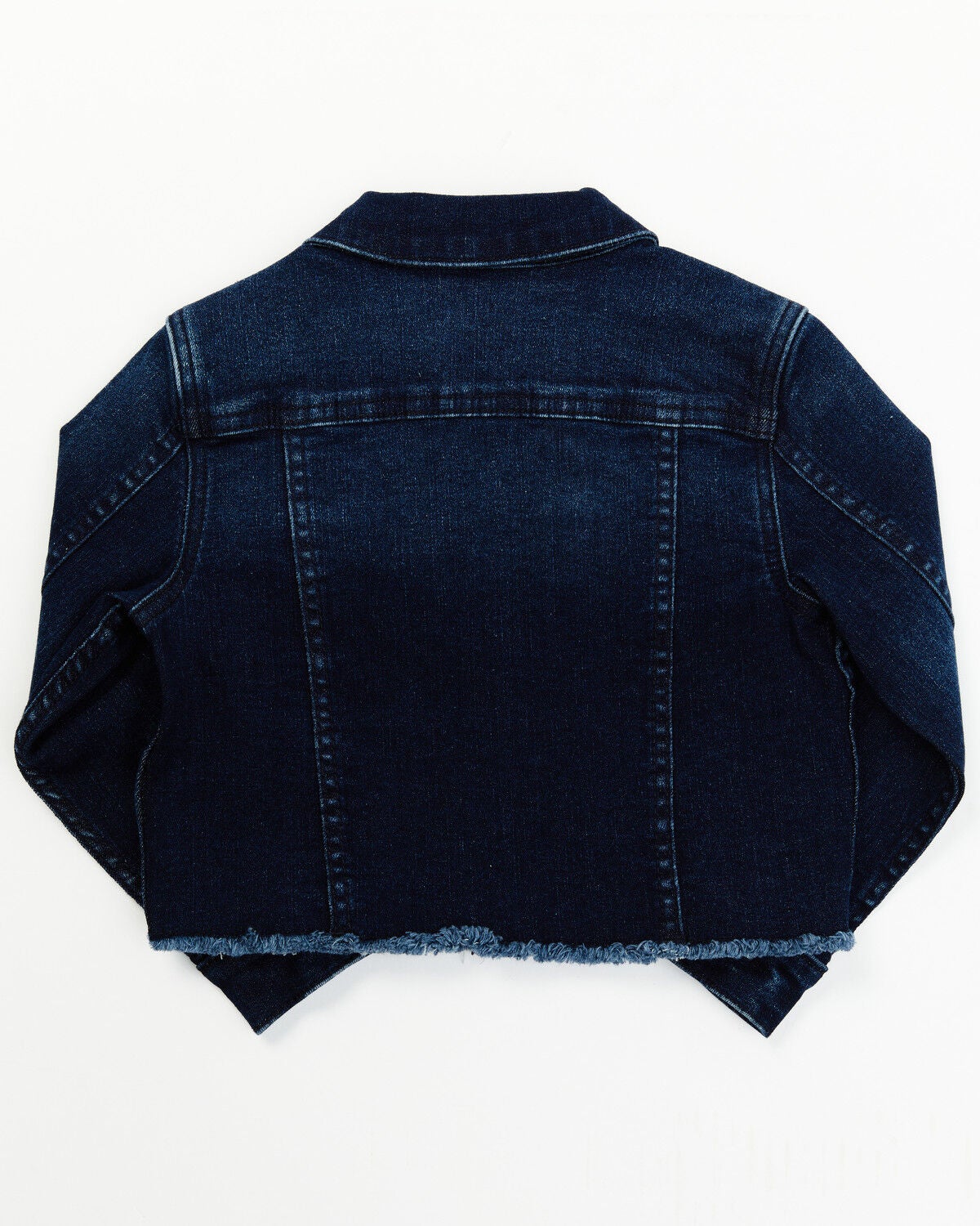 Image #3 - Shyanne Toddler Girls Kent Dark Wash Frayed Denim Jacket, Dark Wash, hi-res