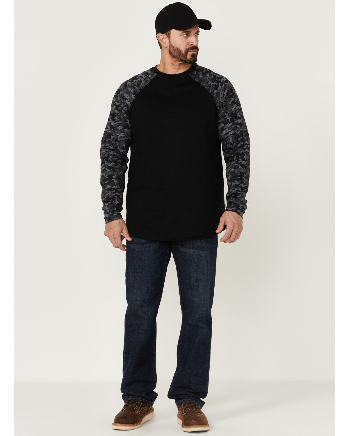 Image #2 - Cody James Men's FR Camo Long Sleeve Work T-Shirt, Black, hi-res