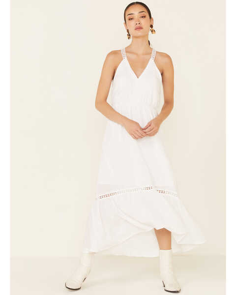 Image #2 - Molly Bracken Women's White Lace Trim Maxi Dress, White, hi-res