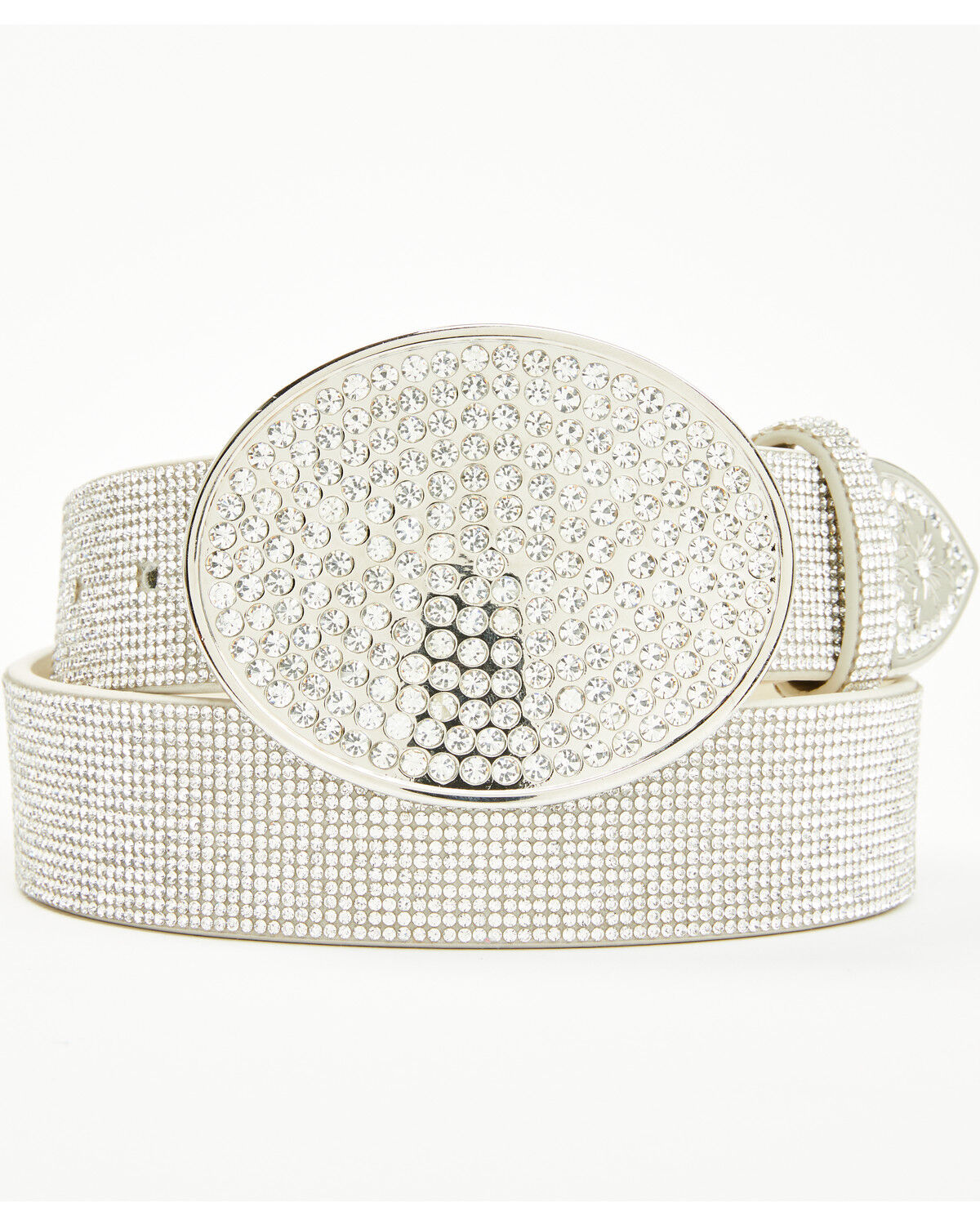 Image #2 - Idyllwind Women's Lovell Rhinestone Oval Buckle Belt, Silver, hi-res
