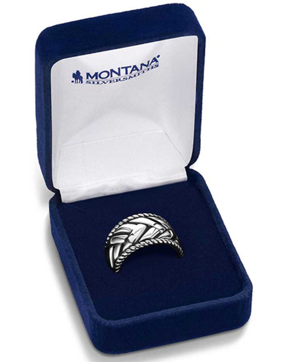 Image #3 - Montana Silversmiths Women's Midnight Weave Ring, Silver, hi-res