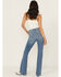 Image #3 - Idyllwind Women's Legend Medium Wash High Rise Rhinestone Studded Bootcut Super Stretch Denim Jeans, Medium Wash, hi-res