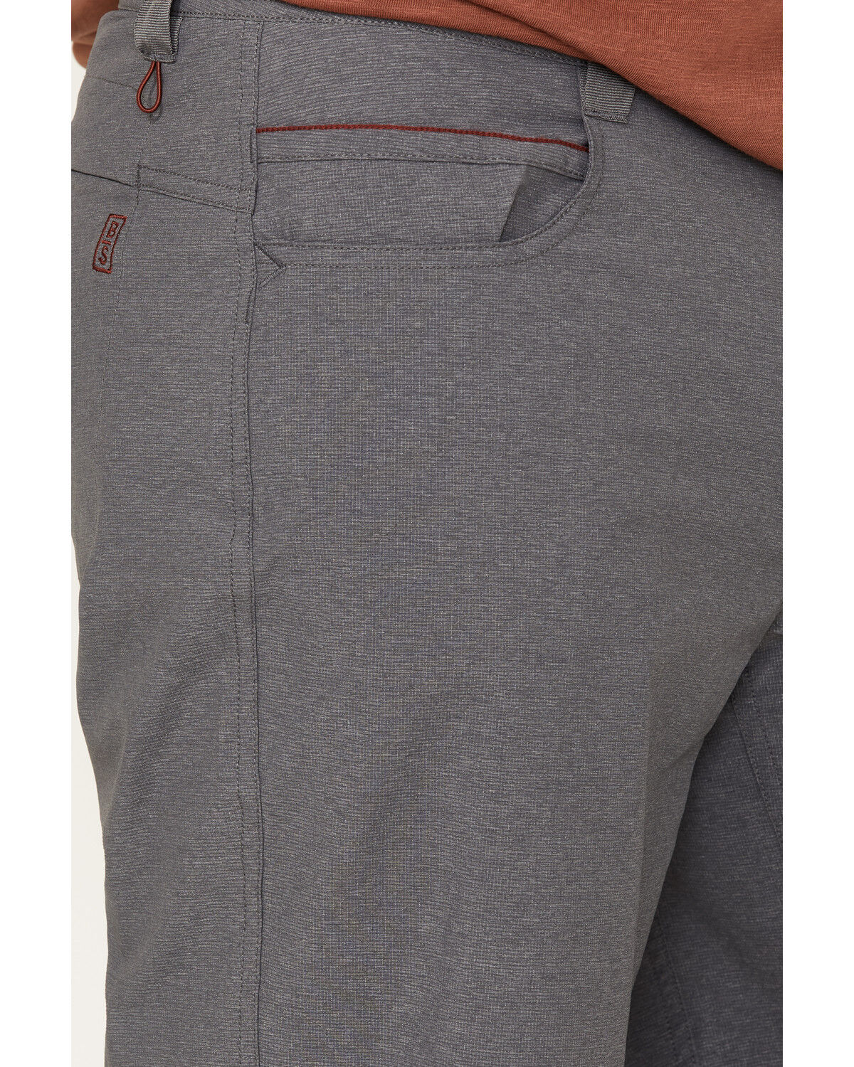 Image #2 - Brothers and Sons Men's Stretch Ripstop Charcoal Slim Straight Cargo Shorts, Charcoal, hi-res