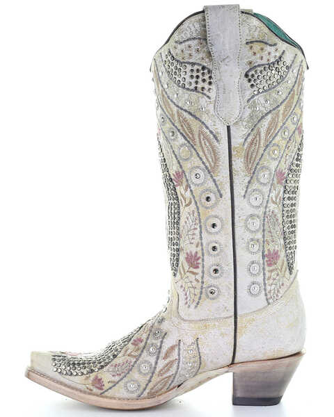 Image #3 - Corral Women's Crystal Floral Embroidery Western Boots - Snip Toe, , hi-res