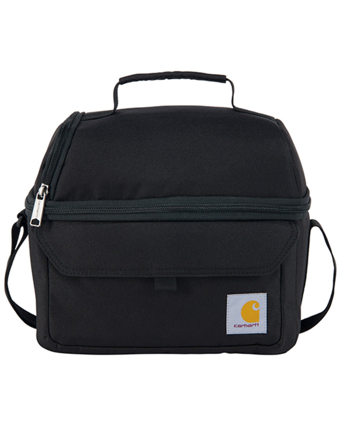 Image #1 - Carhartt Insulated 12 Can Two Compartment Lunch Cooler, Black, hi-res