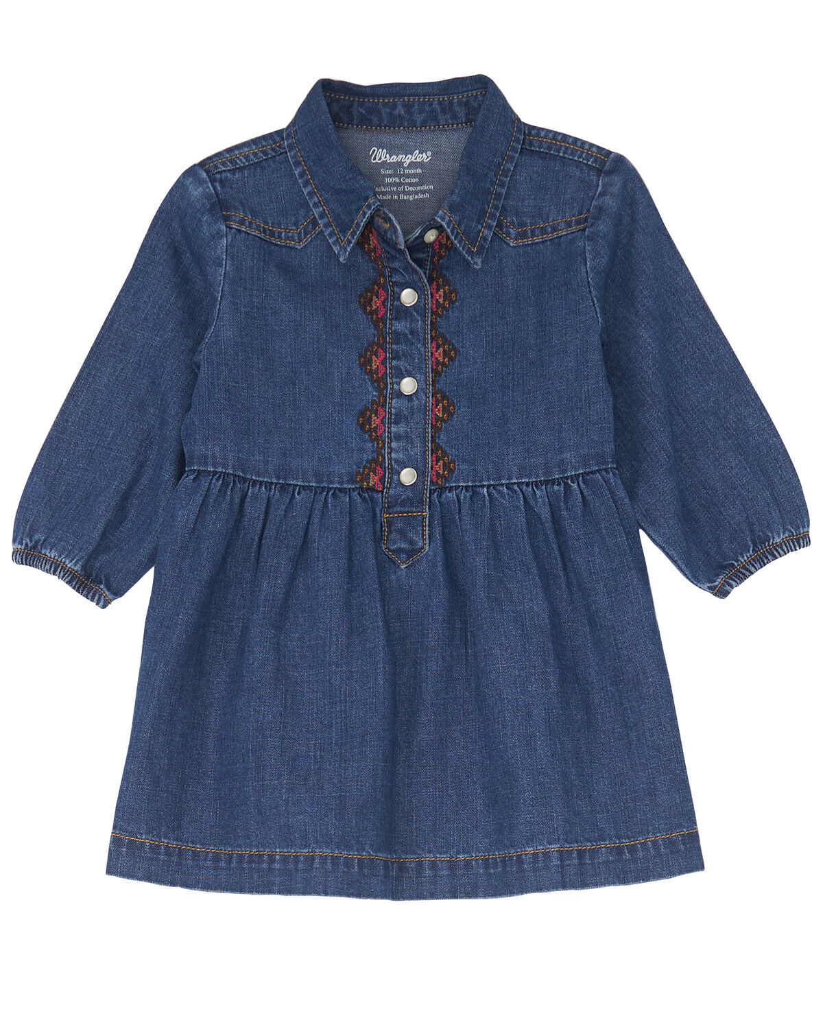 Image #1 - Wrangler Toddler Girls' Denim Dress, Blue, hi-res