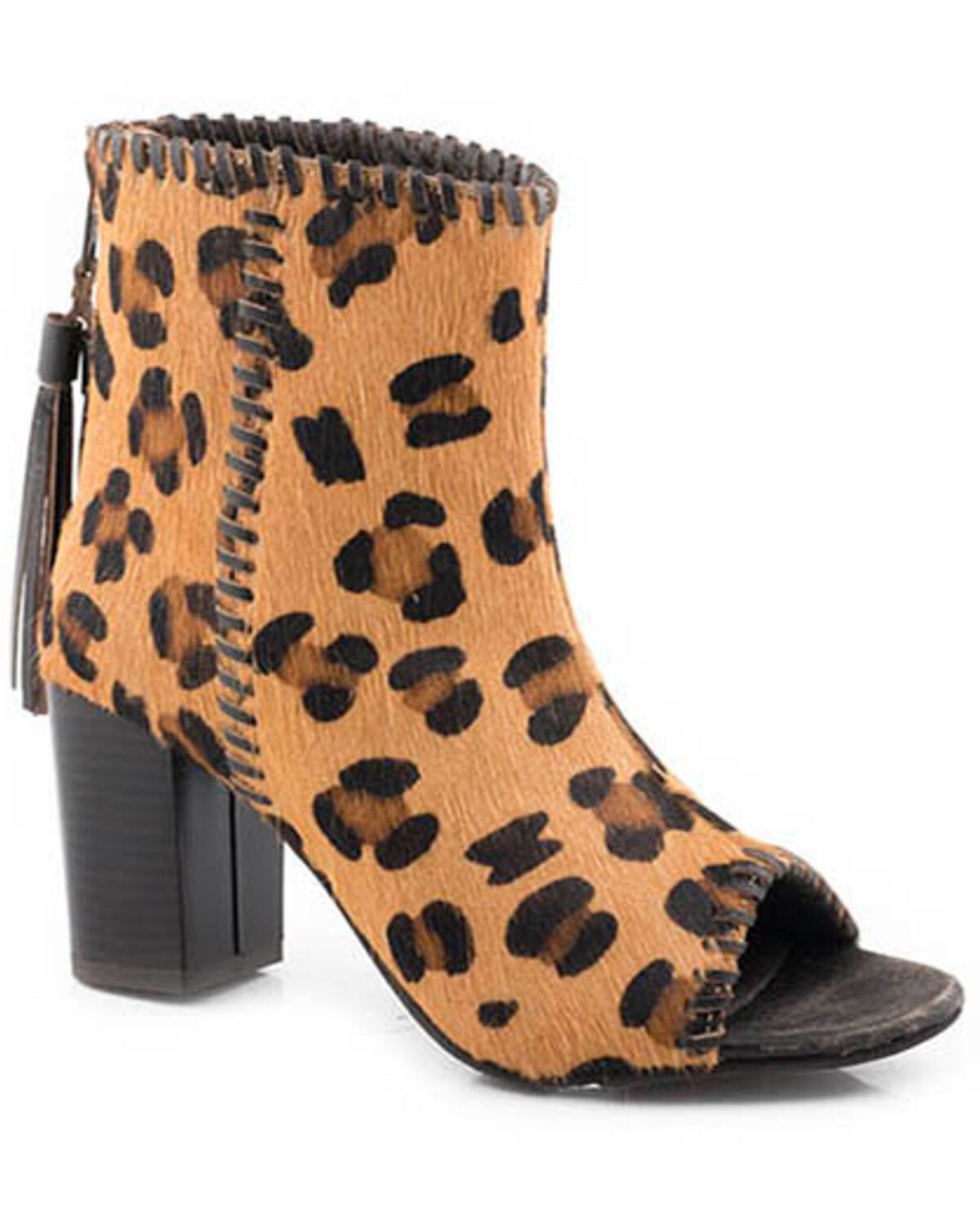 Roper Women's Betsy Leopard Print Sandals, Tan, hi-res