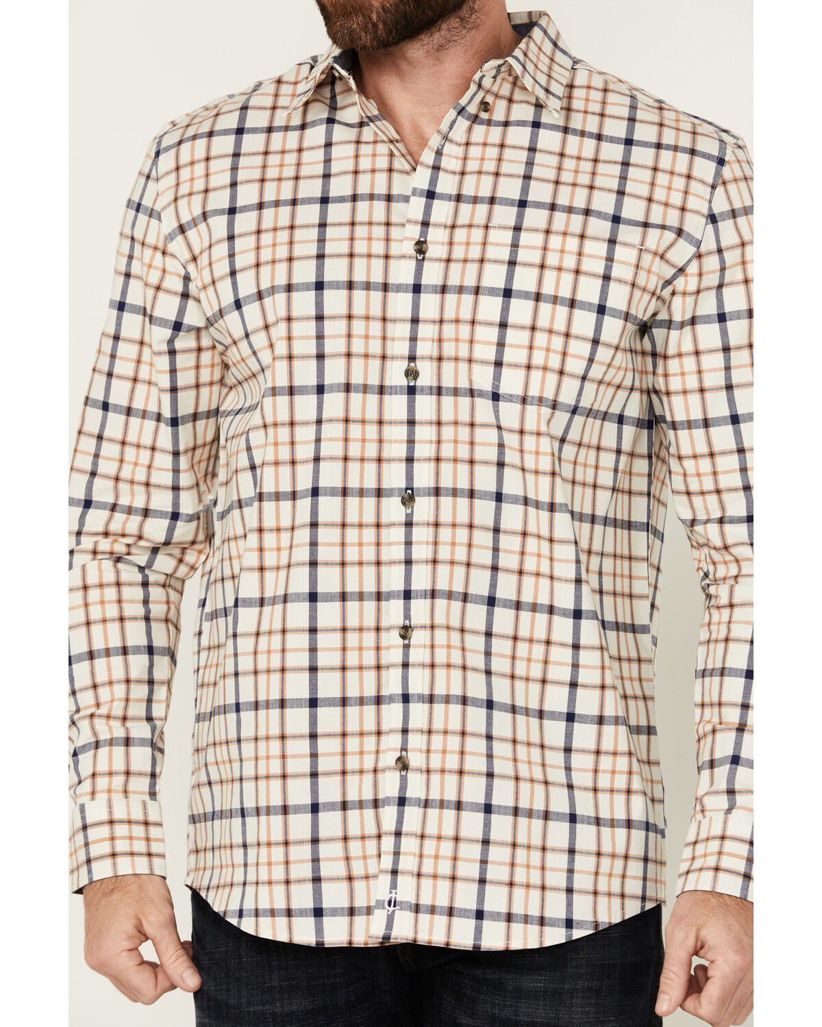 Image #3 - Brothers and Sons Men's Alva Plaid Print Long Sleeve Button-Down Western Shirt, White, hi-res
