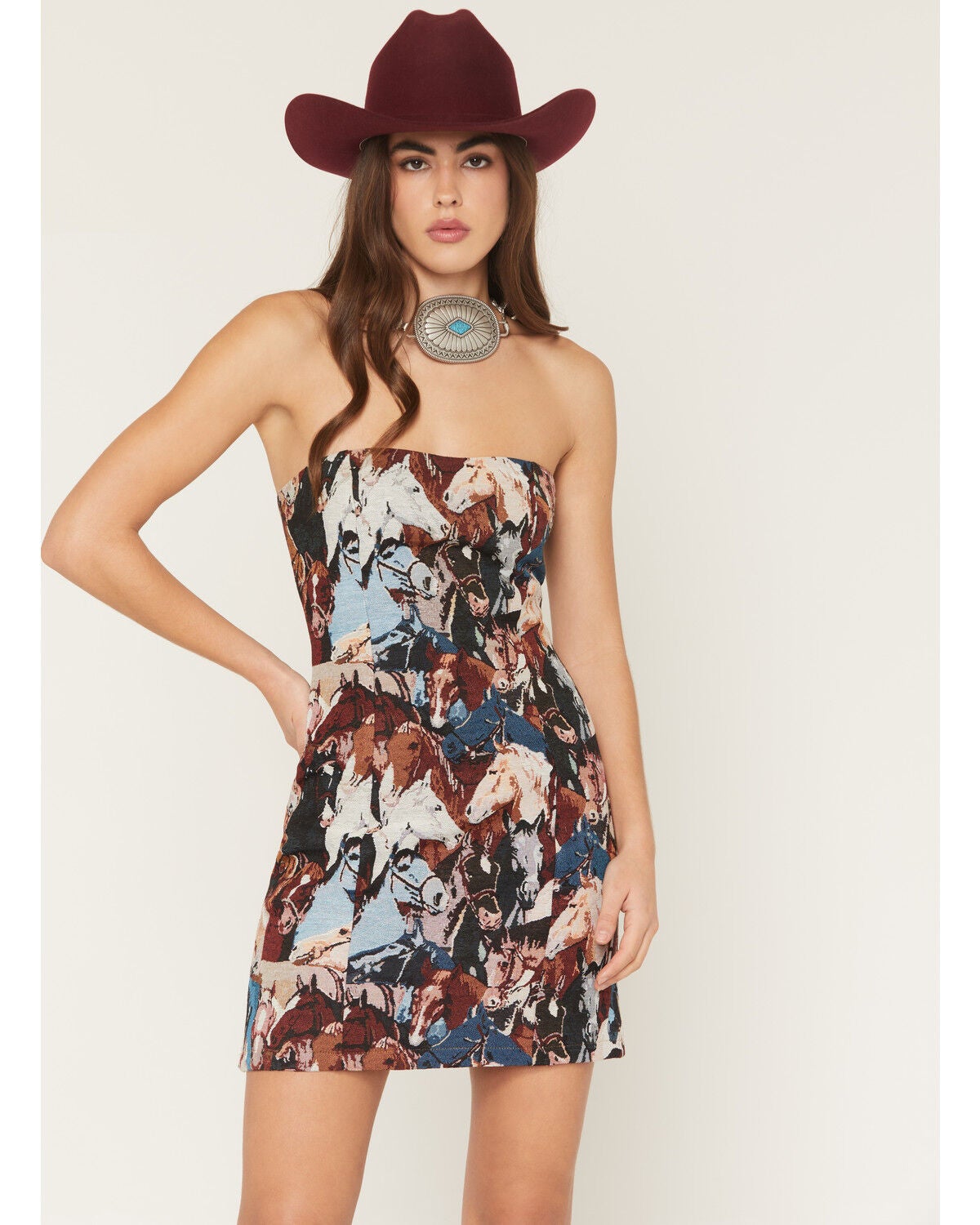 Image #2 - Blue B Women's Sleeveless Horse Tapestry Mini Dress, Multi, hi-res