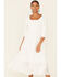 Mikarose Women's White Greta Tiered Dress, White, hi-res