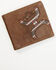 Hooey Men's Hooey Logo Laser Cut Southwestern Print Bi-Fold Wallet, Brown, hi-res