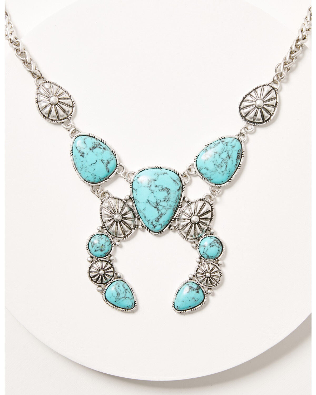 Idyllwind Women's Patomic Statement Squash Blossom Necklace, Silver, hi-res