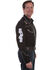 Image #2 - Scully Men's Skulls, Guns N Cards Embroidered Yoke Long Sleeve Pearl Snap Western Shirt - Big, Black, hi-res