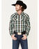 Image #1 - Gibson Men's Hoss Plaid Snap Western Shirt , Cream, hi-res