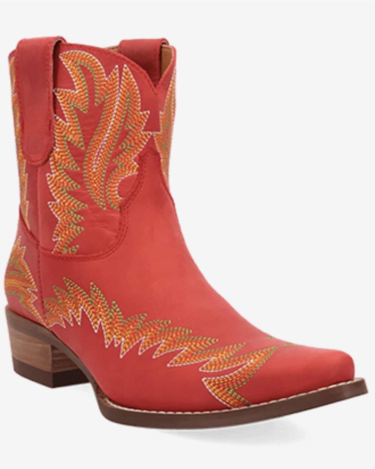 Image #1 - Dingo Women's Laurel Western Booties - Snip Toe, Red, hi-res