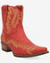 Image #1 - Dingo Women's Laurel Western Booties - Snip Toe, Red, hi-res