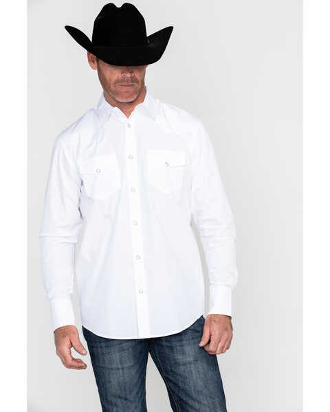 Image #5 - Gibson Men's Solid Long Sleeve Snap Western Shirt - Tall, White, hi-res