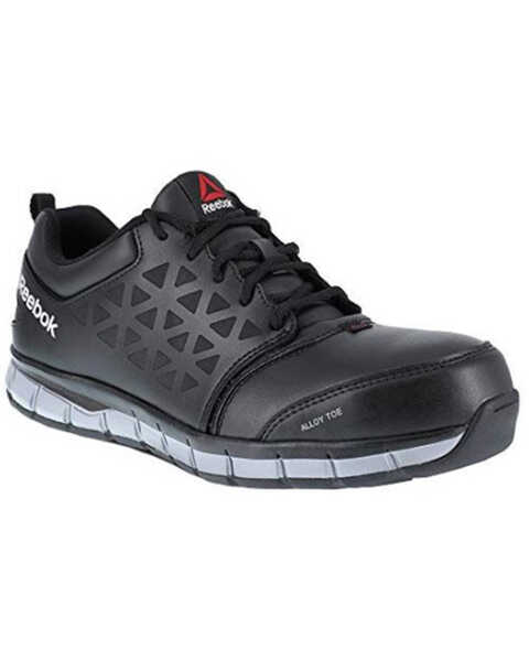 Reebok Men's Conductive Sport Oxford Work Shoes - Alloy Toe, Black, hi-res