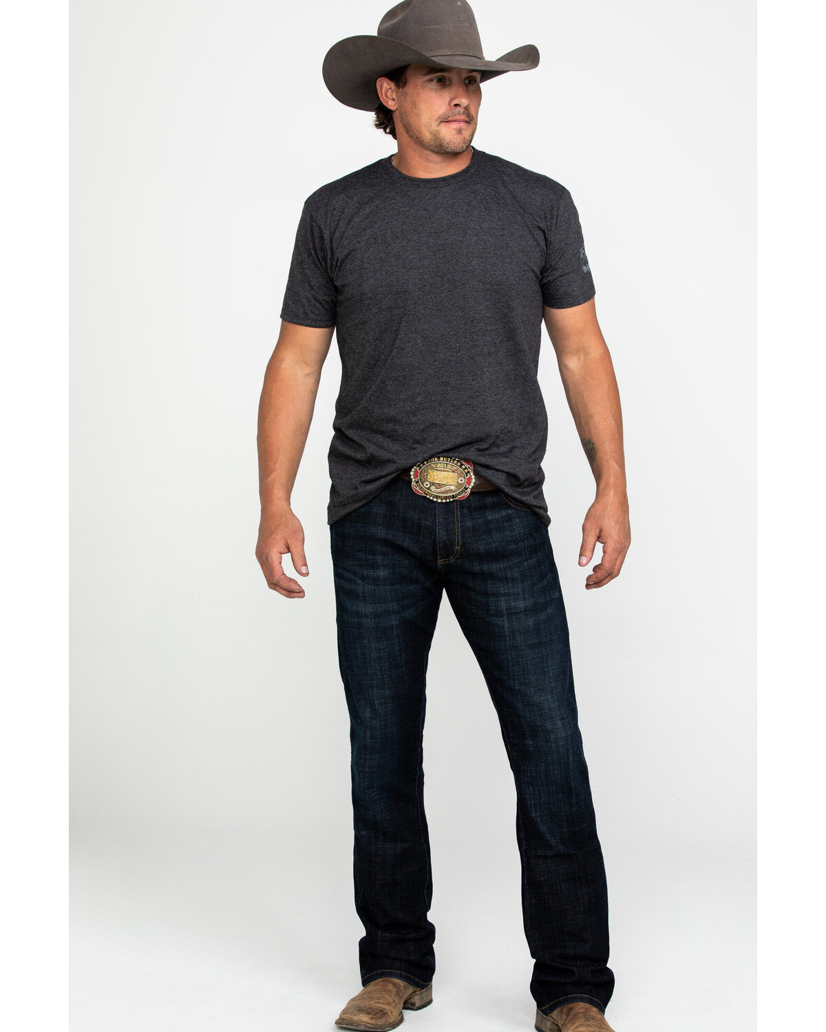 Image #6 - Wrangler Retro Men's Dax Dark Stretch Slim Bootcut Jeans - Long, Indigo, hi-res