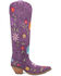 Image #2 - Dingo Women's Flower Power Suede Tall Western Boots - Snip Toe, Purple, hi-res