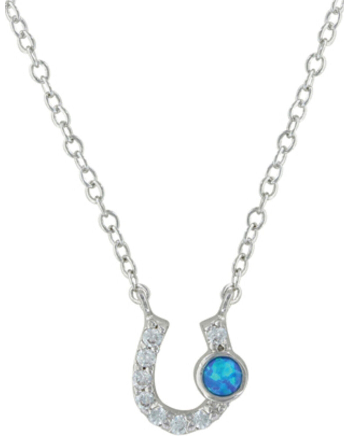 Image #1 - Montana Silversmiths Women's Silver Lightfoot Horseshoe Necklace, Silver, hi-res