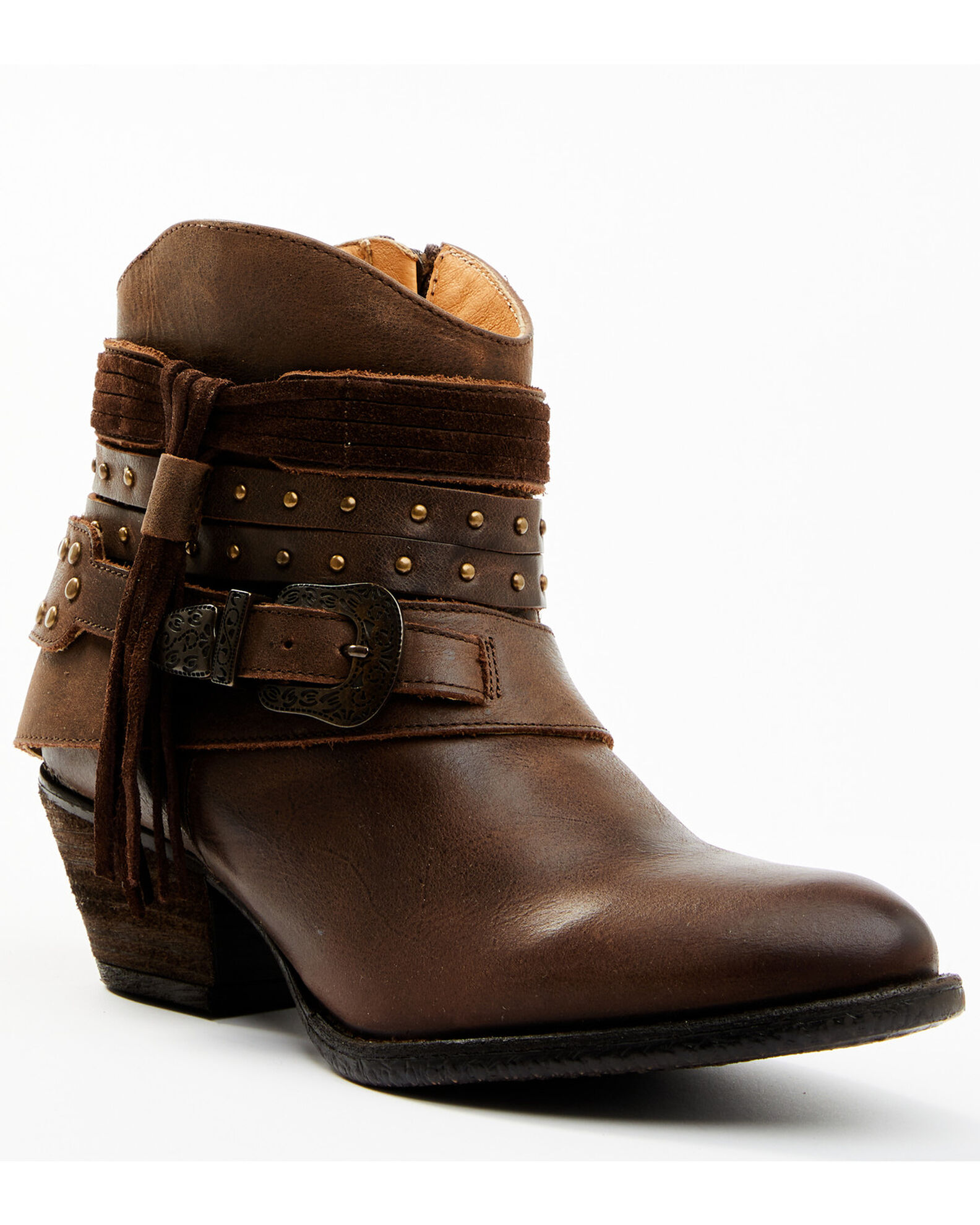 Western buckle outlet booties