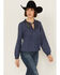 Image #2 - Jolt Women's Lace Trim Long Sleeve Peasant Top, Blue, hi-res